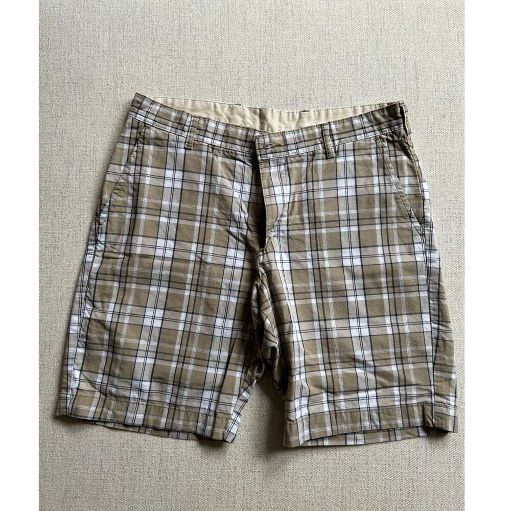 Men's Shorts - Bill's Khakis - Tan Plaid - Waist 32 - Inseam 9in